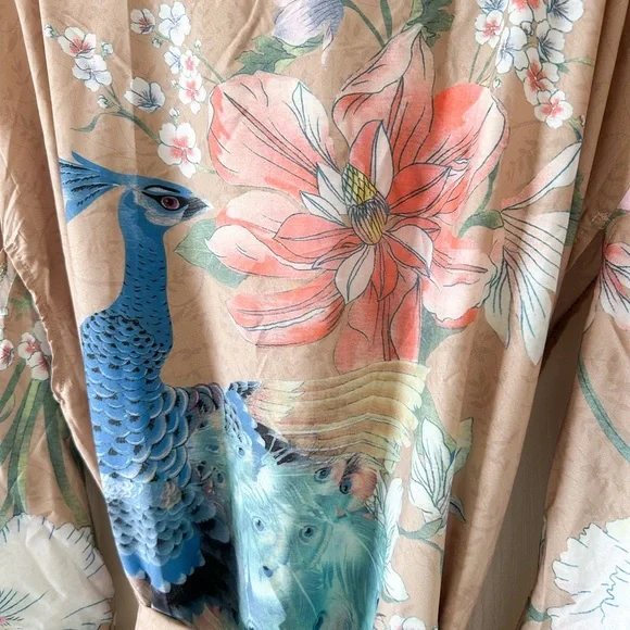 Boho peacock 🦚 kimono NWT multi color large - Picture 8 of 12